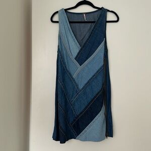 Free People Patches Of Denim Mini Dress